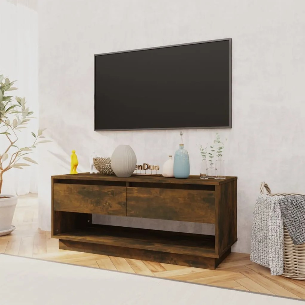 Έπιπλο Τηλεόρασης Καπνιστή Δρυς 102x41x44 εκ. Επεξ. Ξύλο 812972