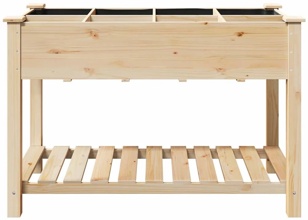 vidaXL Γλάστρα Κήπου Μπεζ 115 x 59 x 76,5 εκ Στερεό Ξύλο Πεύκου