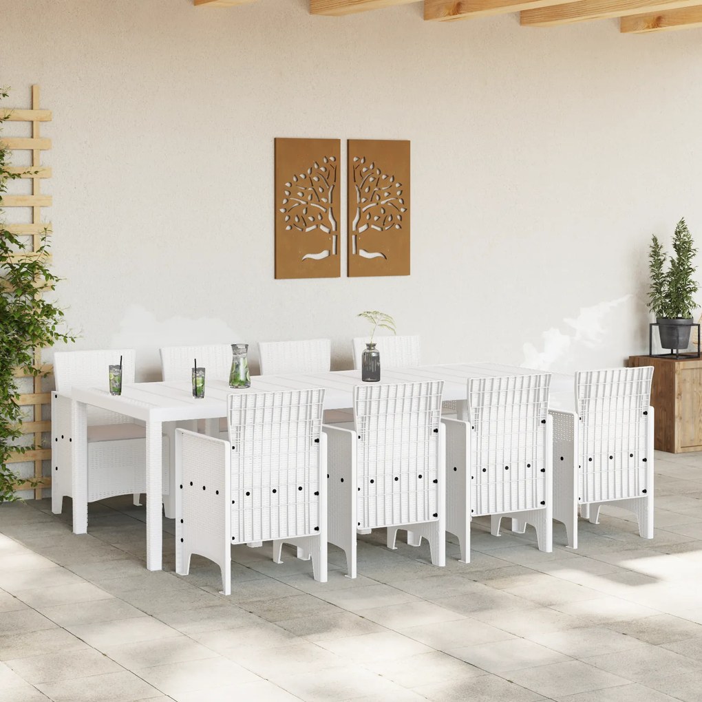 vidaXL Σετ Εξωτερικής Τραπεζαρίας 9 pcs Ανοιχτό γκρι 250 x 100 x 73 εκ