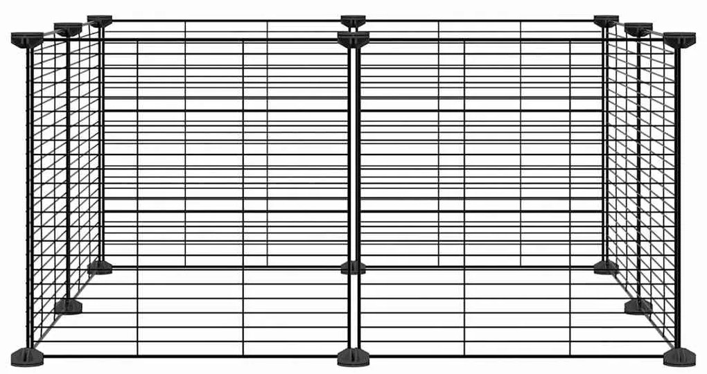 vidaXL Κλουβί Κατοικίδιων 8 Πάνελ Μαύρο Ατσάλινο 35x35 εκ.