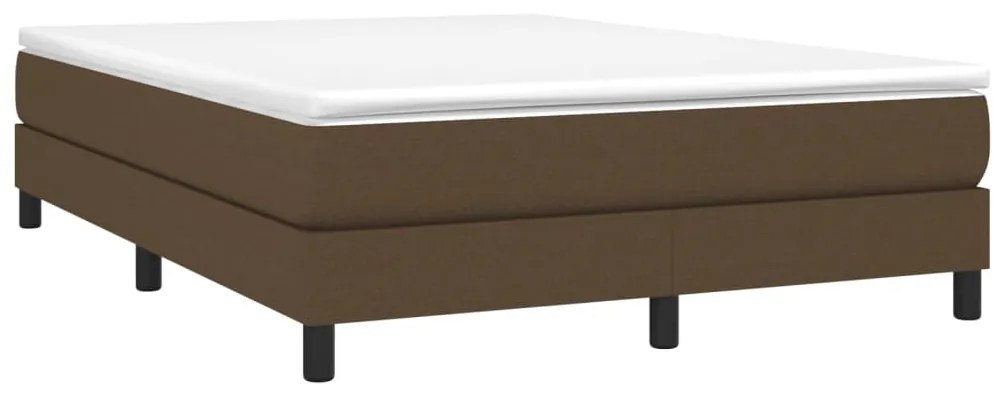 vidaXL Κρεβάτι Boxspring με Στρώμα Σκούρο Καφέ 140x200 εκ Υφασμάτινο