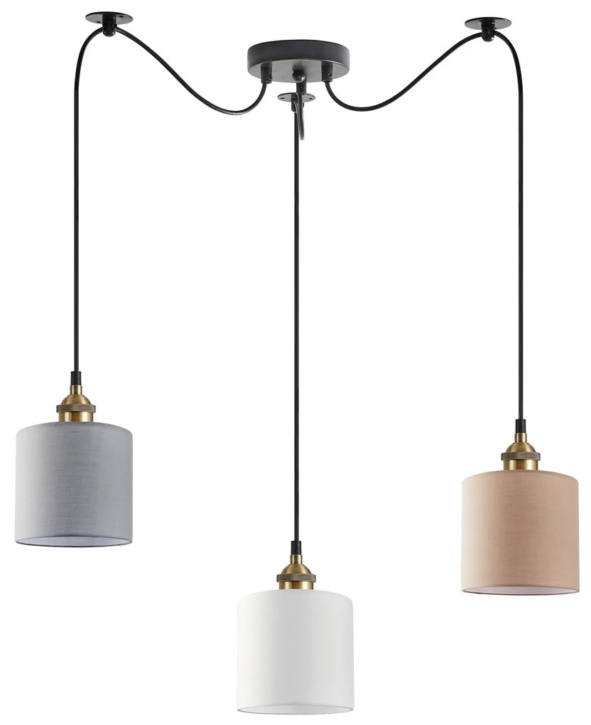 SE21-BR-10-BL3-SH123 MAGNUM FLEX White, Grey, Brown Shade Pendant+ HOMELIGHTING 77-9032