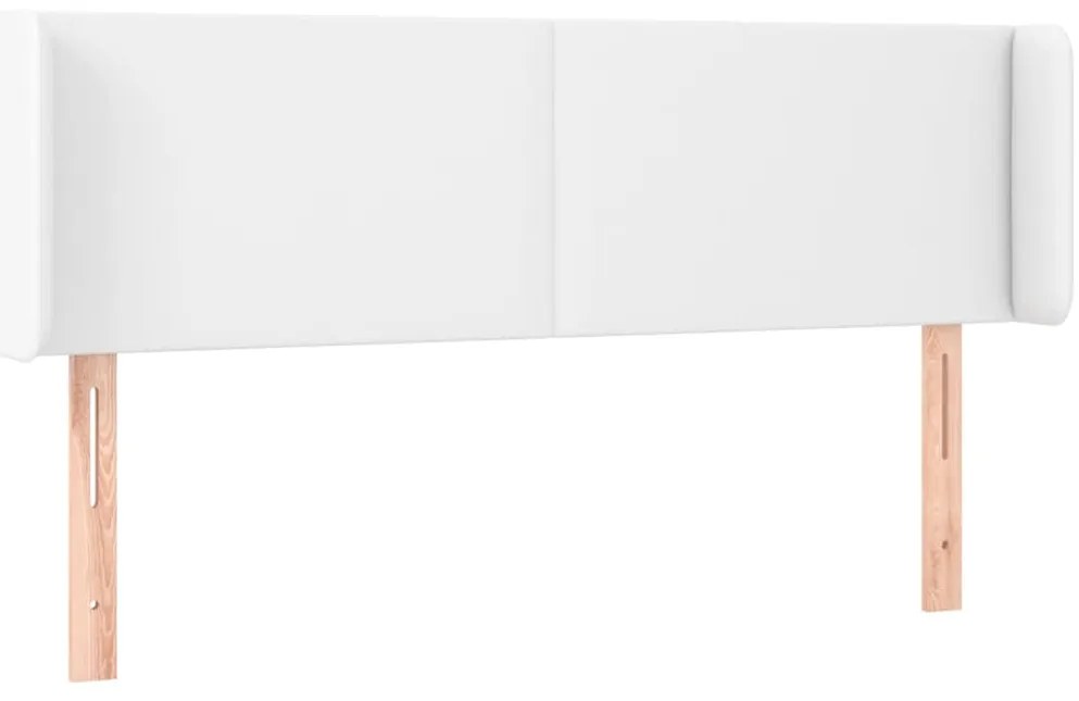 vidaXL Κεφαλάρι Κρεβατιού LED Λευκό 147x16x78/88 εκ. Συνθετ. Δέρμα