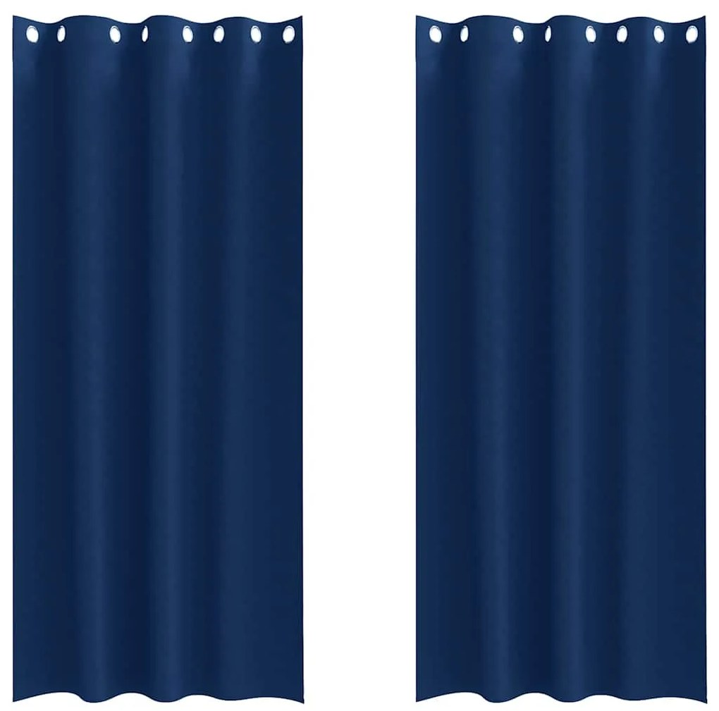 vidaXL Κουρτίνες με κουρτίνες 2 pcs Σκούρο Μπλε 245x140εκ. Πολυεστέρας