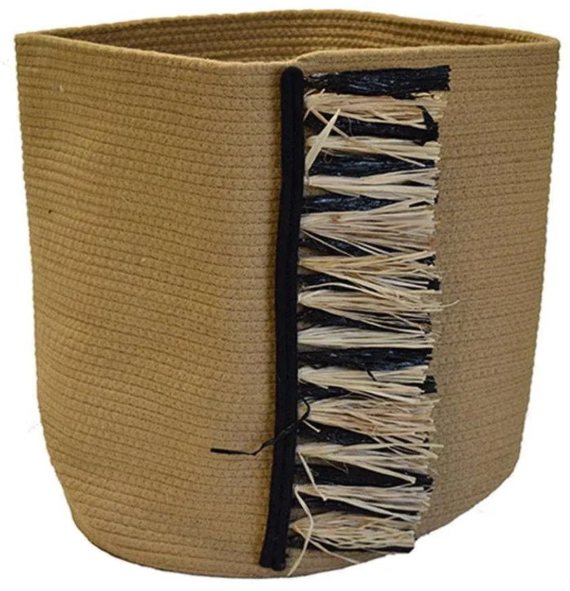 Καλάθι Με Κρόσια 00.06.67604 43x46cm Black-Natural Cotton,Wicker