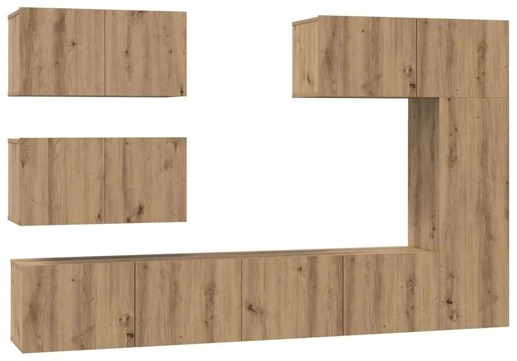 vidaXL Σετ επίπλου τηλεόρασης 6 pcs Artisan Oak Επεξεργασμένο ξύλο