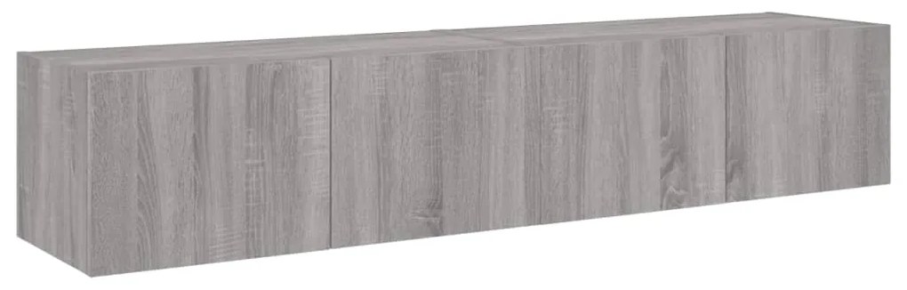 vidaXL Έπιπλα Τοίχου Τηλ. με LED 2 Τεμ. Γκρι Sonoma 80x35x31 εκ.