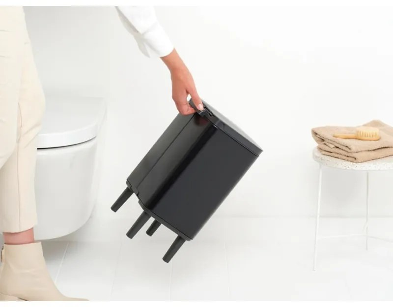 Κάδος Brabantia Bo Small Hi 1006645, 7 L, Αυξημένος, Ομαλό και αθόρυβο άνοιγμα, Αντιολισθητική βάση, Μαύρο