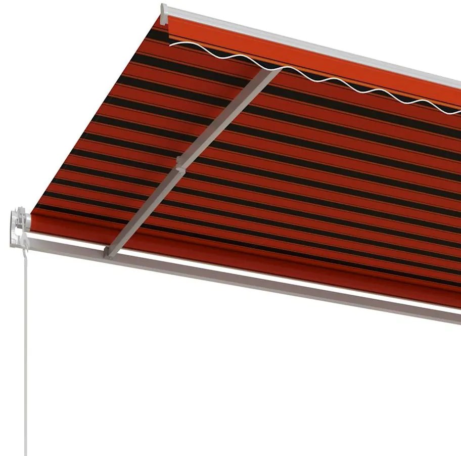 vidaXL Τέντα Συρόμενη Αυτόματη Πορτοκαλί / Καφέ 600 x 300 εκ.