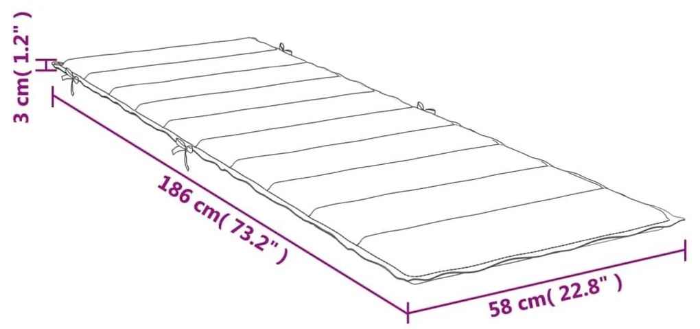 Μαξιλάρι Ξαπλώστρας Πράσινο 186 x 58 x 3 εκ. από Ύφασμα Oxford - Πράσινο