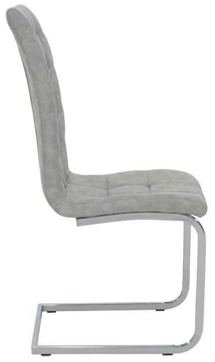 Καρέκλα Darrell pakoworld pu αντικέ γκρι-βάση χρωμίου 42x49x106εκ