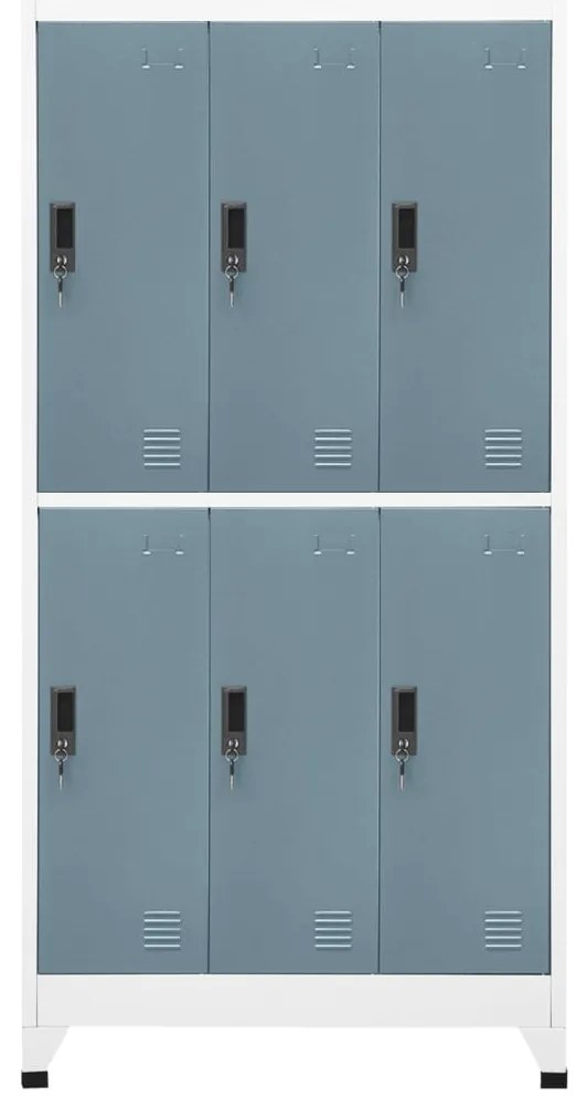 vidaXL Φοριαμός Ανοιχτό Γκρι &amp; Σκούρο Γκρι 90 x 45 x 180 εκ. Ατσάλινος