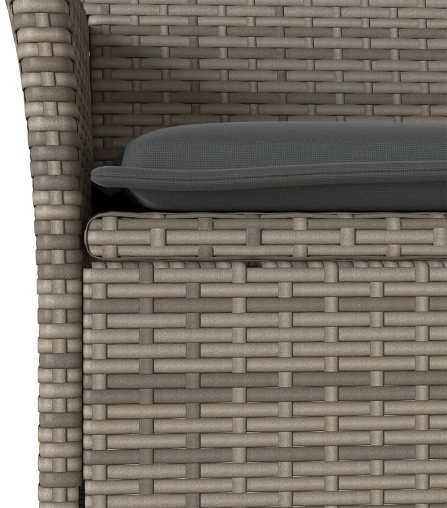 vidaXL Σετ Τραπεζαρίας Κήπου 5 τεμ. Γκρι Συνθ.Ρατάν/Γυαλί με Μαξιλάρια