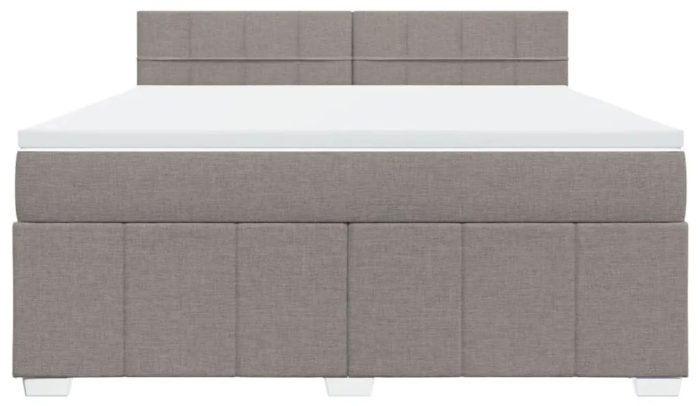 Κρεβάτι Boxspring με Στρώμα Taupe 180x200 εκ. Υφασμάτινο - Μπεζ-Γκρι