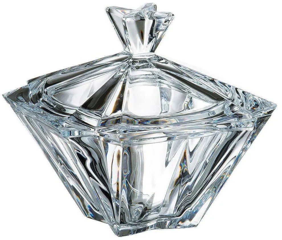 Φοντανιέρα Με Καπάκι Metropolitan CTB03600303 22x22x17cm Κρυστάλλινη Clear Βοημίας Crystal