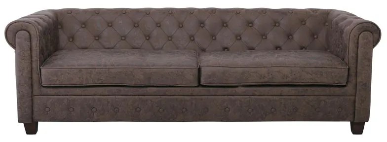 CHESTERFIELD Newport Kαναπές 3Θέσιος Σαλονιού - Καθιστικού, Ύφασμα Antique Look Καφέ 219x82x73cm Ε9420,33