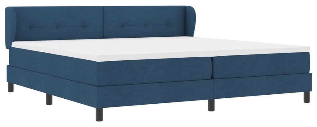 vidaXL Κρεβάτι Box Spring με στρώμα μπλε 200x200 εκ ύφασμα