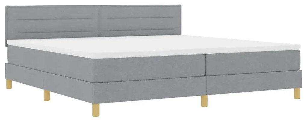 vidaXL Κρεβάτι box spring με στρώμα Ανοιχτό γκρι 200 x 200 cm ύφασμα