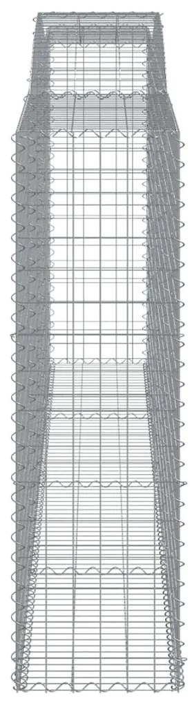 Συρματοκιβώτια Τοξωτά 15 τεμ. 400x50x160/180 εκ. Γαλβαν. Ατσάλι - Ασήμι