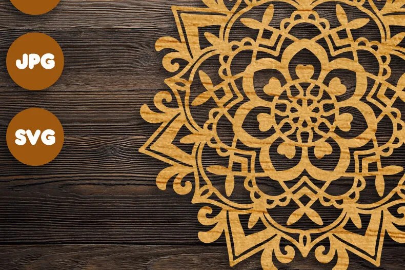 Σετ των 2 Intra απο ξύλο plywood 3mm-4mm πάχος 3D Mandala για Cricut Δίασταση 30x30 cm INTRAFABR-71433859
