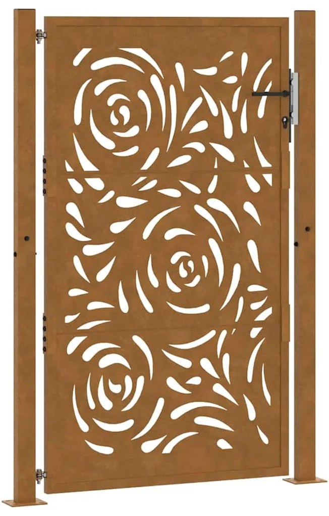 vidaXL Πόρτα Κήπου 100x150 εκ. από Ατσάλι με Σχέδιο Φλόγας για Αντοχή στις Καιρικές Συνθήκες