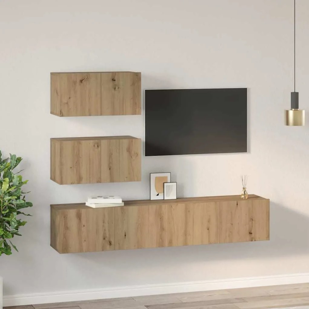 vidaXL Σετ επίπλου τηλεόρασης 4 pcs artisan δρυς 80 x 30 x 30 εκ