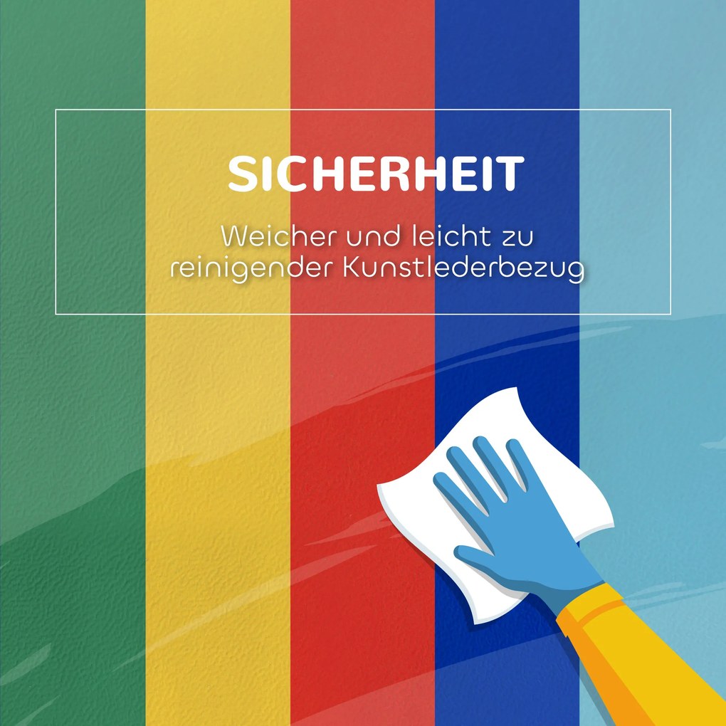 HOMCOM Μαλακά τουβλάκια, παιχνίδι αναρρίχησης και μπουσούλημα, συνθετικό δέρμα, αφρός EPE, πολύχρωμο, διάφορα σχήματα