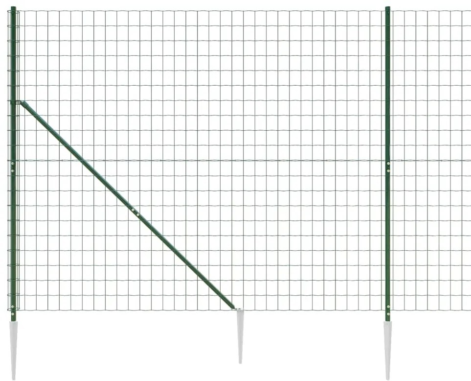 vidaXL Συρματόπλεγμα Περίφραξης Πράσινο 2,2 x 10 μ. με Καρφωτές Βάσεις