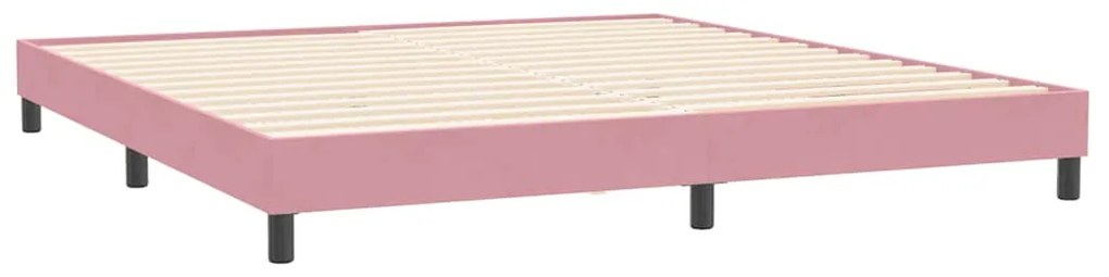 Box Spring κρεβάτι με στρώματα ροζ 180x210 cm Βελούδινο - Ροζ