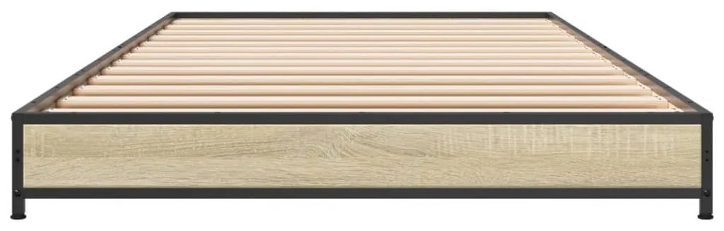 vidaXL Πλαίσιο Κρεβατιού Sonoma Δρυς 100x200 εκ. Επεξ. Ξύλο &amp; Μέταλλο