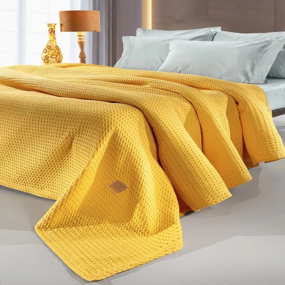 Κουβέρτα Vivid Yellow Guy Laroche Υπέρδιπλο 230x260cm 100% Βαμβάκι