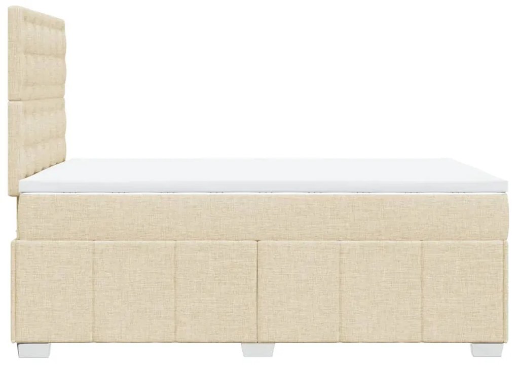 Κρεβάτι Boxspring με Στρώμα Κρεμ 120x200 εκ. Υφασμάτινο - Κρεμ