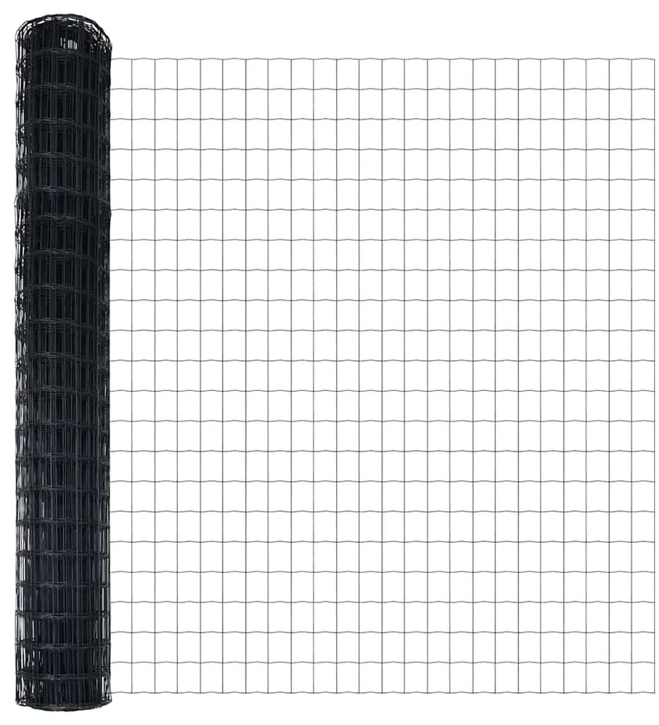 vidaXL Φράχτης με Στήλες. Γκρι 1.4 x 10 m Ατσάλι