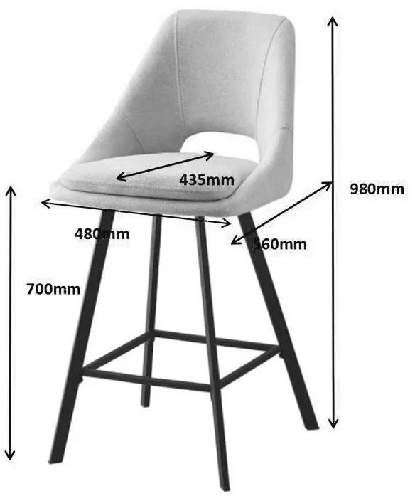 Σκαμπό μπαρ Initiate κρεμ μπουκλέ ύφασμα-πόδι μαύρο μέταλλο 48x56x98εκ 2αδα 48x56x98 εκ.