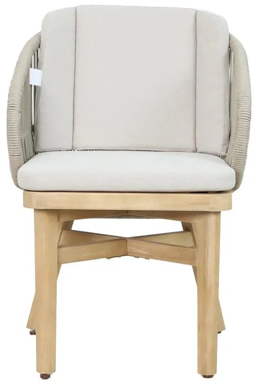 Καρέκλα - Πολυθρόνα Farem μασίφ ξύλο ευκαλύπτου - μπεζ ύφασμα 53x60x80 εκ. 53x60x80 εκ.