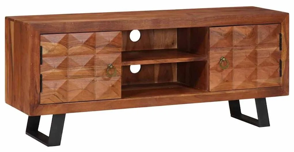 vidaXL Ντουλάπι TV καφέ μελί 112 x 30 x 48 εκ Μασίφ ξύλο ακακίας