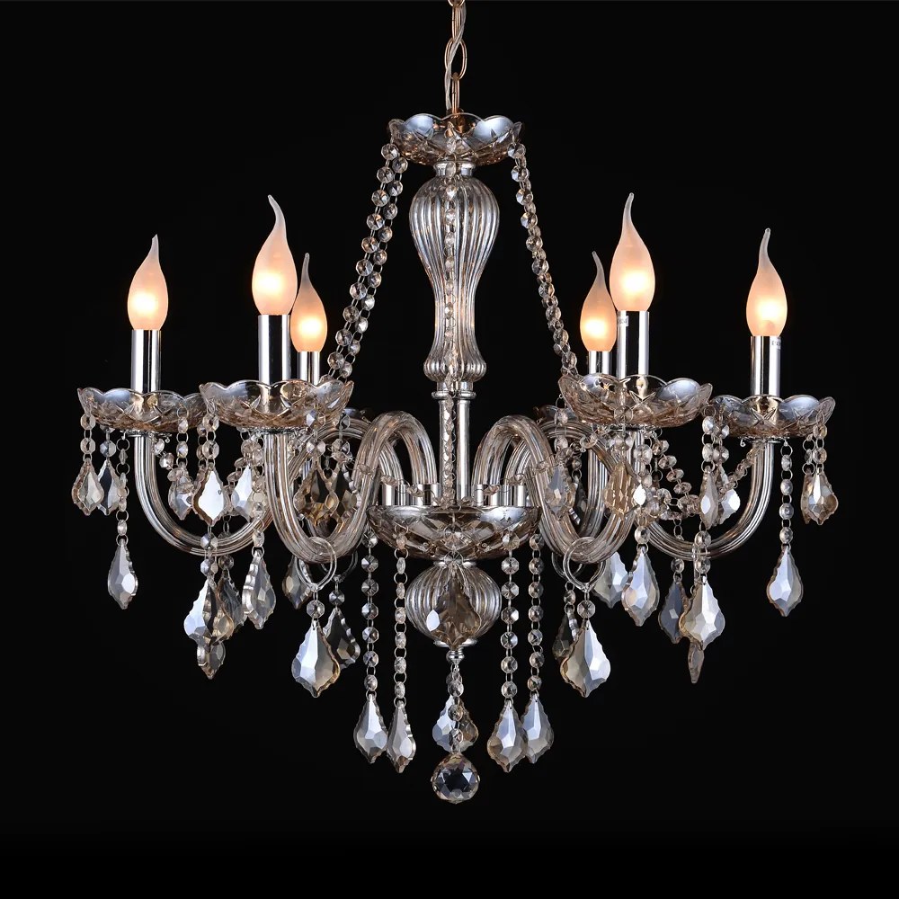 Artekko Artekko Chandelier Luna Πολυέλαιος 6φωτος Σαμπανιζέ Κρύσταλλο (70x70x60)cm 023-3145