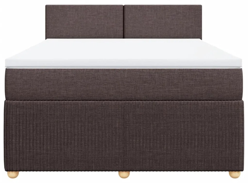 ΚΡΕΒΑΤΙ BOXSPRING ΜΕ ΣΤΡΩΜΑ ΣΚΟΥΡΟ ΚΑΦΕ 140X200 ΕΚ ΥΦΑΣΜΑΤΙΝΟ 3289775