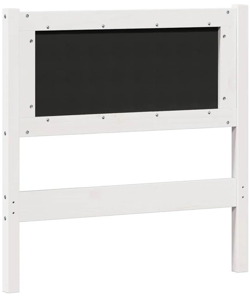 vidaXL Κεφαλάρι Άλλο Λευκό και ανοιχτό γκρι 80 cm Μασίφ ξύλο πεύκου