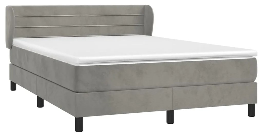 ΚΡΕΒΑΤΙ BOXSPRING ΜΕ ΣΤΡΩΜΑ ΑΝΟΙΧΤΟ ΓΚΡΙ 140X200 ΕΚ. ΒΕΛΟΥΔΙΝΟ 3127553