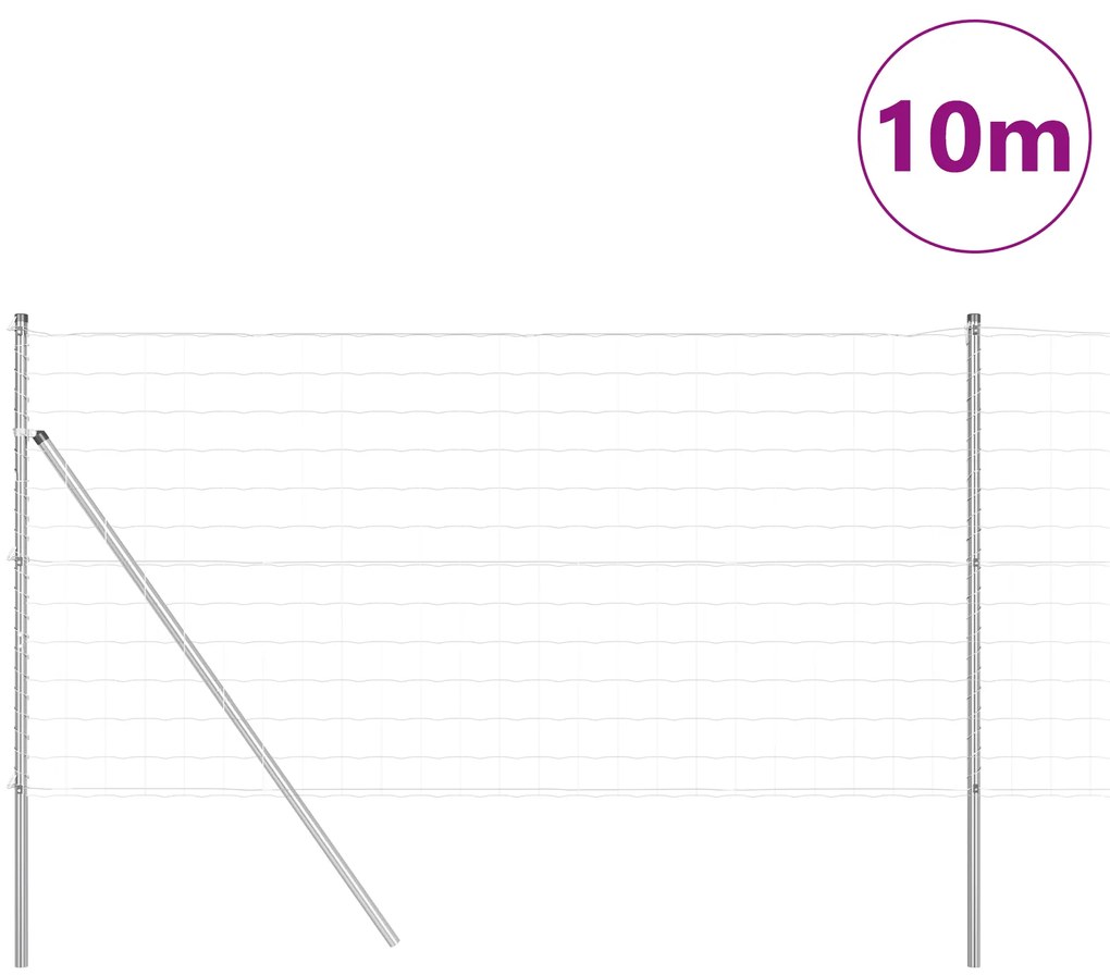 vidaXL Euro Fence με 7 στήλες 1.4x10 μ Γαλβανισμένος Χάλυβας
