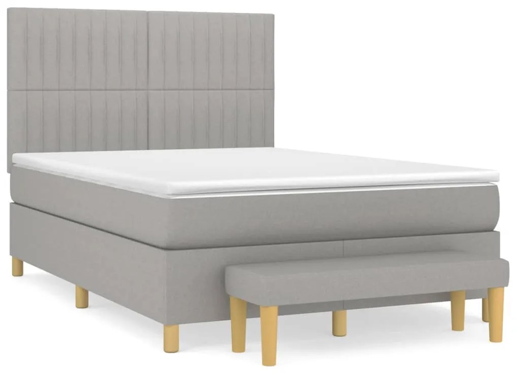 ΚΡΕΒΑΤΙ BOXSPRING ΜΕ ΣΤΡΩΜΑ ΑΝΟΙΧΤΟ ΓΚΡΙ 140X200 ΕΚ. ΥΦΑΣΜΑΤΙΝΟ 3137317