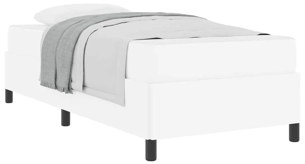vidaXL Σκελετός κρεβατιού με στρώμα Λευκό 80 x 200 cm Τεχνητό δέρμα