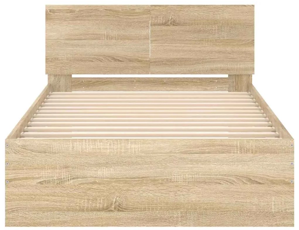 vidaXL Πλαίσιο Κρεβατιού με Κεφαλάρι Sonoma Δρυς 100x200εκ. Επεξ. Ξύλο