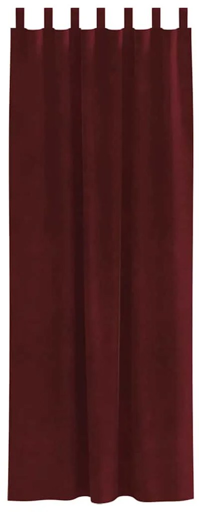 vidaXL Κουρτίνες με κουρτίνες 2 pcs Μπορντό 140 x 225 cm Βελούδο