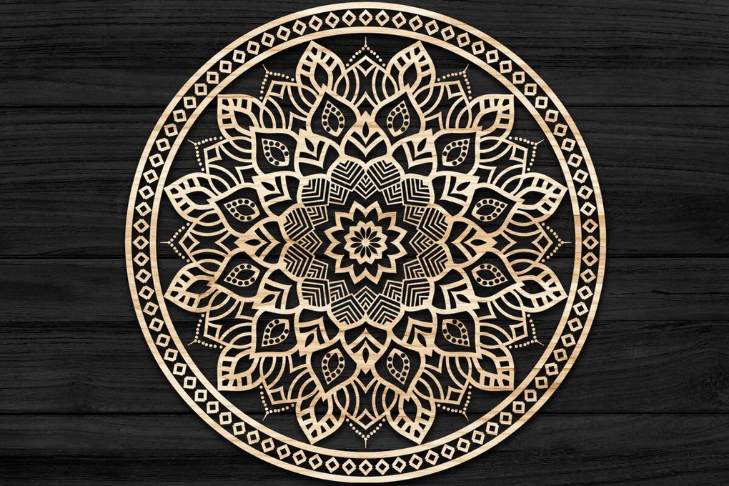 Intra απο ξύλο plywood 3mm-4mm πάχος 3D Mandala για Cricut Δίασταση 30x30 cm INTRAFABR-73487114