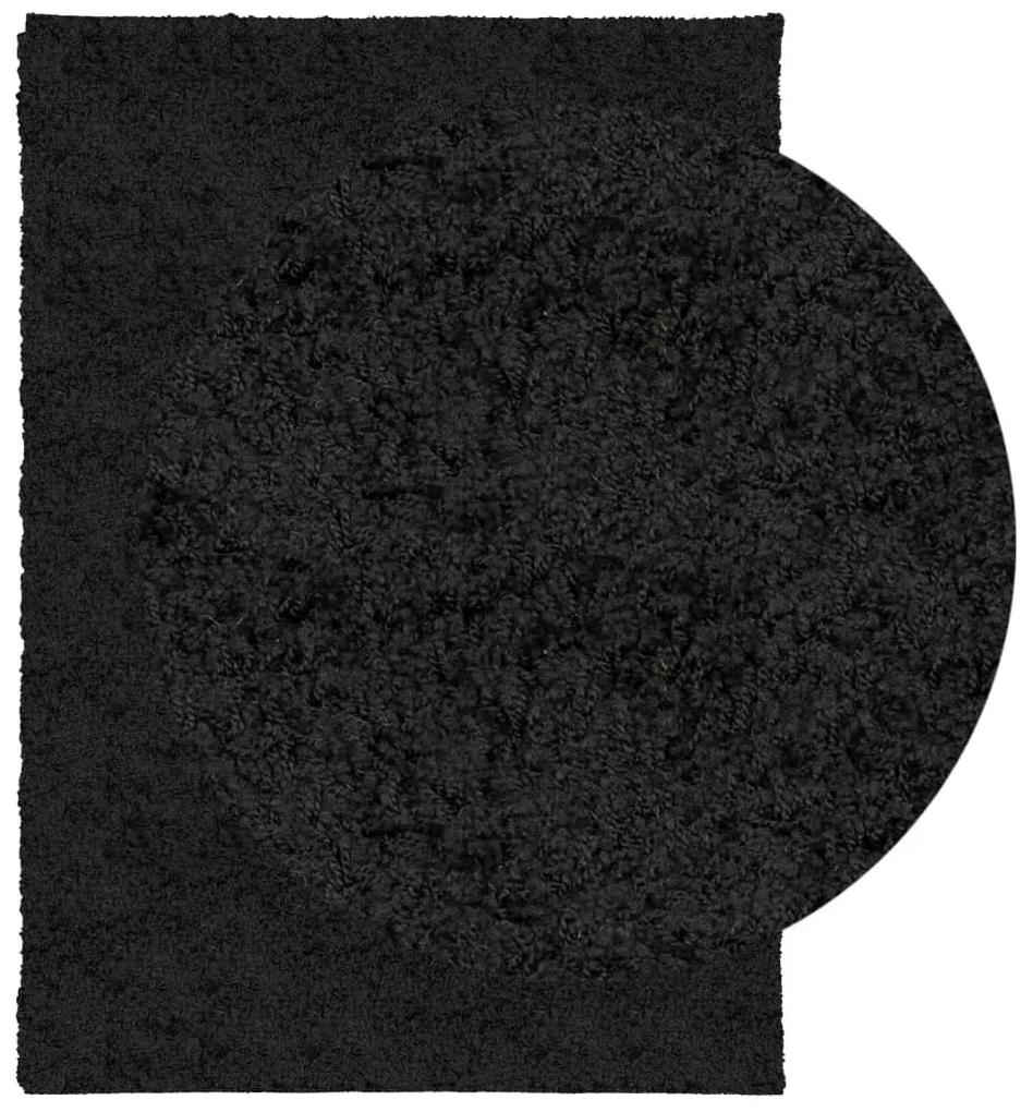 vidaXL Χαλί Shaggy με Ψηλό Πέλος Μοντέρνο Μαύρο 120x170 εκ.