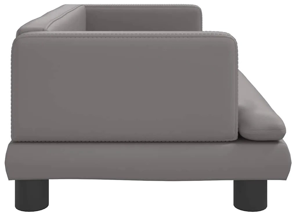 vidaXL Καναπές Παιδικός Γκρι 80 x 45 x 30 εκ. από Συνθετικό Δέρμα