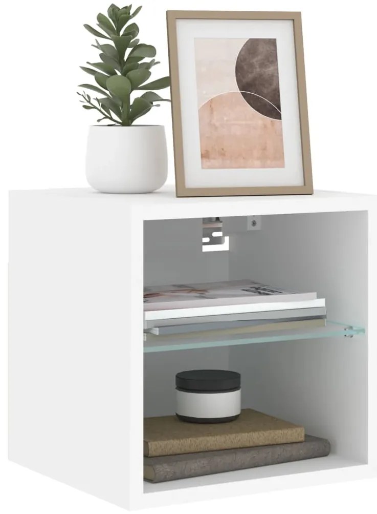 vidaXL Έπιπλο Τοίχου Τηλεόρασης με LED Λευκό 30 x 28,5 x 30 εκ.