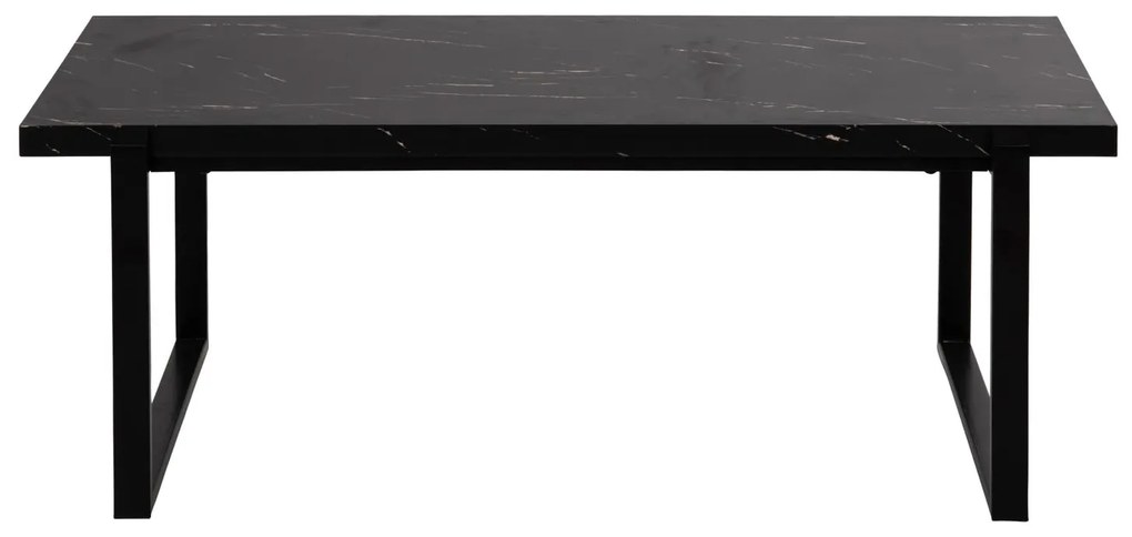 Τραπεζάκι σαλονιού SHABEN C9585.01 MDF Μαύρο Μάρμαρο με Μαύρη Μεταλλική Βάση 120x56X45Yεκ. 120x60x46 εκ.